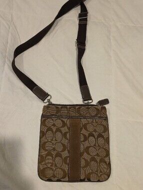 Coach Signature Canvas Crossbody Bag in Brown/Tan
